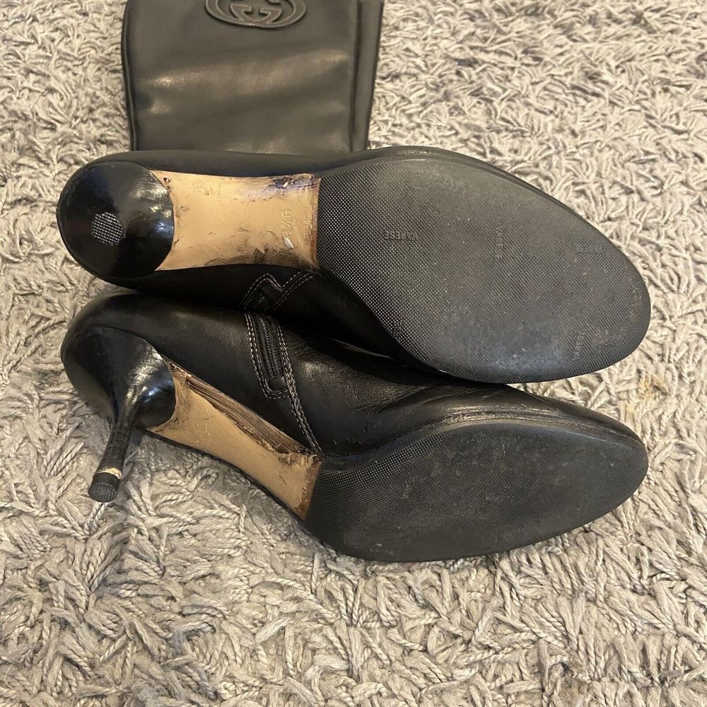GUCCI Interlocking G Logo Leather Tall Boots Size 9.5 B - Picture 15 of 16